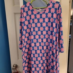 Blue and pink 1x dress